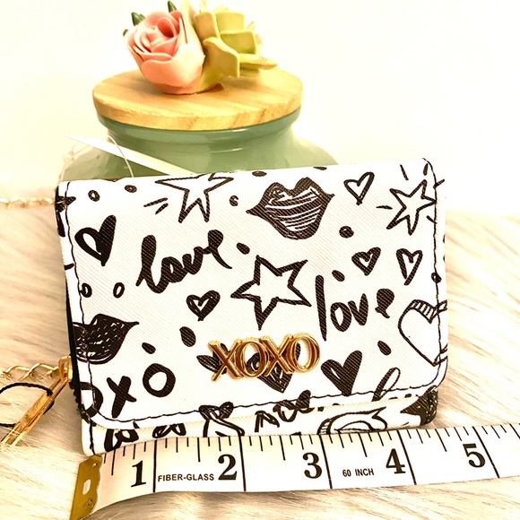 XOXO Handbags - COPY - NWT XOXO Women’s Wallet Mini White Graffeti Print Zip Around Crossbody S…